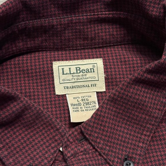 L.L. Bean Men's Wicked Good Flannel Shirt - Dark Red - Picture 3 of 5